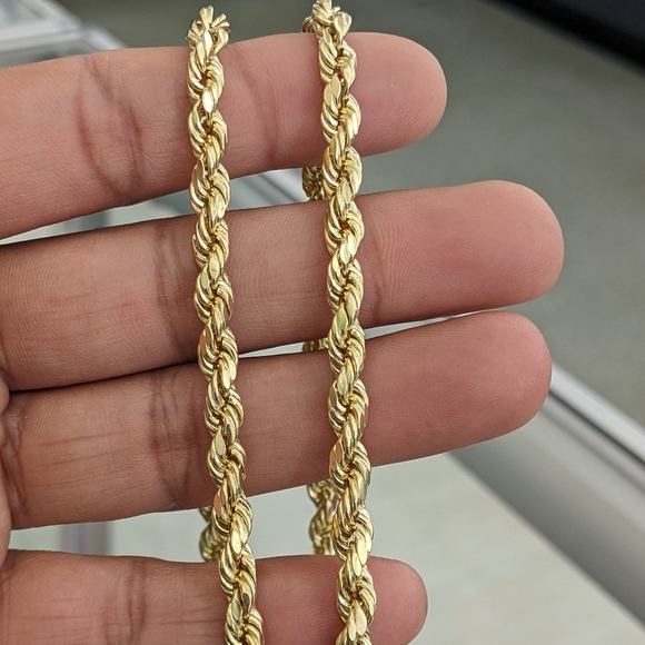 10kt real gold rope chain 5.5mm 22 inch - Picture 4 of 12